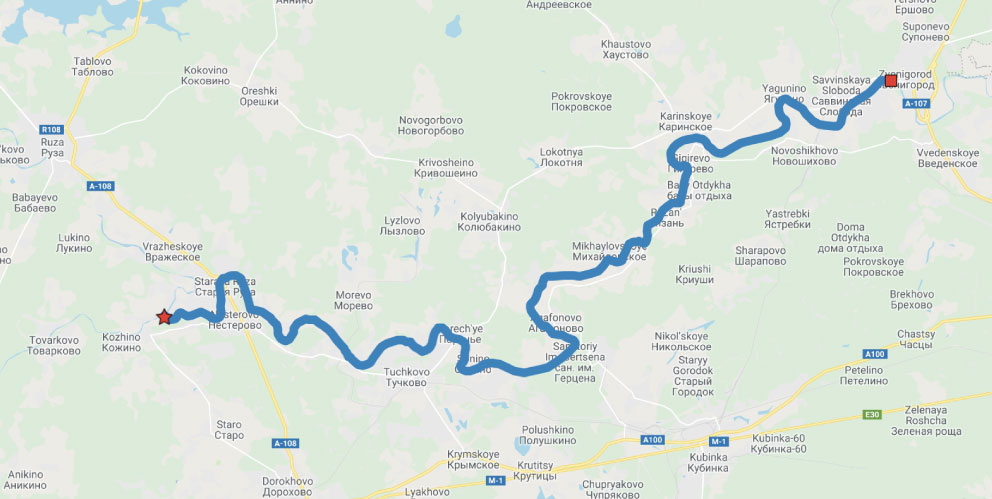 Карта маршрута марафона Летний Солнцеворот / Solstice Marafon 2019